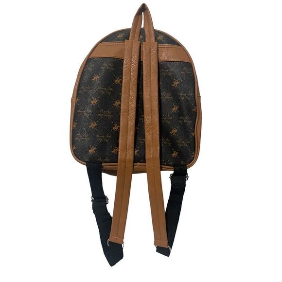 Beverly Hills Polo Club Mini Backpack Chocolate Brown/Tan NEW - Picture 4 of 7